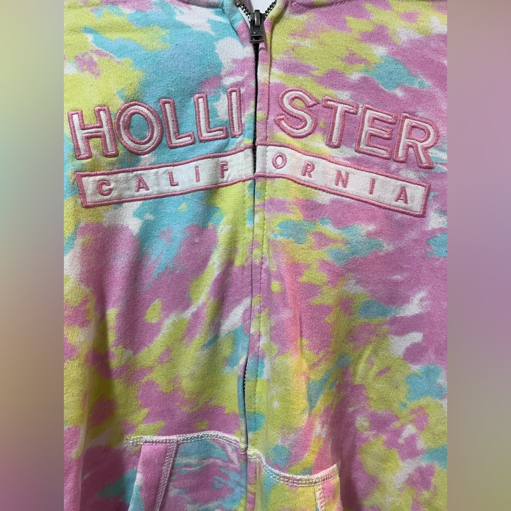 Hollister Colorful Tie-Dye Zip Up Hoodie. Size Medium. - Picture 3 of 7